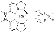 (-)-4,5-双[(2R,5R)-2,5-二甲基磷]-1,2-二氢-1,2-二甲基-3,6-哒嗪二酮(1,5-环辛二烯)四氟硼酸铑(I) 结构式