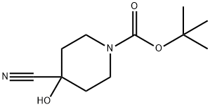 4-氰基-4-羟基哌啶-1-羧酸叔丁酯 结构式