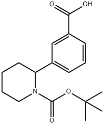 2-(3-Carboxy-phenyl)-piperidine-1-carboxylic acid tert-butyl ester 结构式