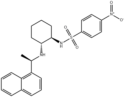 N-[(1R,2R)-2-[[(1R)-1-(1-Naphthyl)ethyl]amino]cyclohexyl]-4-nitrobenzenesulfonamide 结构式