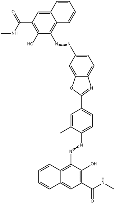 3-hydroxy-4-[[4-[6-[[2-hydroxy-3-[(methylamino)carbonyl]naphthyl]azo]benzoxazol-2-yl]-2-methylphenyl]azo]-N-methylnaphthalene-2-carboxamide  结构式