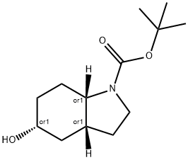 TERT-BUTYL (3AR,5R,7AS)-5-HYDROXY-OCTAHYDRO-1H-INDOLE-1-CARBOXYLATE 结构式