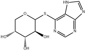 6-巯基-9-(BD-阿拉伯呋喃糖基)嘌呤 结构式