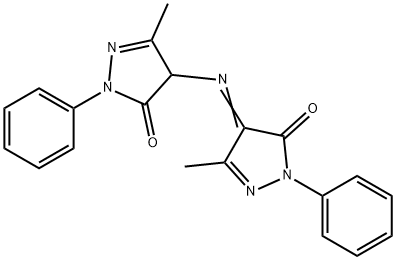 4-[(1,5-Dihydro-3-methyl-5-oxo-1-phenyl-4H-pyrazol-4-ylidene)amino]-2,4-dihydro-5-methyl-2-phenyl-3H-pyrazol-3-one 结构式