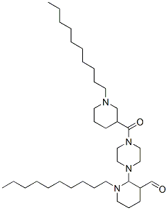 [4-(1-decylpiperidine-3-carbonyl)piperazin-1-yl]-(1-decyl-3-piperidyl) methanone 结构式