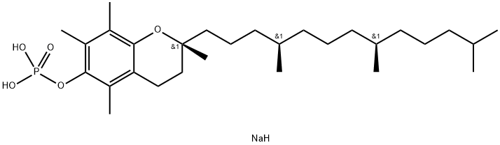 disodium dihydrogen phosphate [2R[2R*(4R*,8R*)]]-3,4-dihydro-2,5,7,8-tetramethyl-2-(4,8,12-trimethyltridecyl)-2H-benzopyran-6-olate 结构式