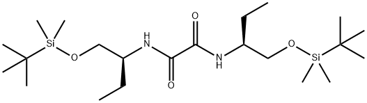 N,N'-Bis[(S)-1-(tert-ButyldiMethylsilyloxyMethyl)propyl]ethanediaMide 结构式