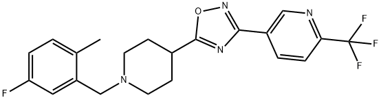 5-(5-[1-(5-FLUORO-2-METHYLBENZYL)PIPERIDIN-4-YL]-1,2,4-OXADIAZOL-3-YL)-2-(TRIFLUOROMETHYL)PYRIDINE 结构式