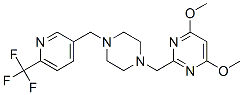 4,6-DIMETHOXY-2-[(4-([6-(TRIFLUOROMETHYL)PYRIDIN-3-YL]METHYL)PIPERAZIN-1-YL)METHYL]PYRIMIDINE 结构式