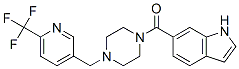 6-[(4-([6-(TRIFLUOROMETHYL)PYRIDIN-3-YL]METHYL)PIPERAZIN-1-YL)CARBONYL]-1H-INDOLE 结构式