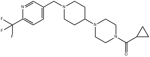 1-(CYCLOPROPYLCARBONYL)-4-(1-([6-(TRIFLUOROMETHYL)PYRIDIN-3-YL]METHYL)PIPERIDIN-4-YL)PIPERAZINE 结构式