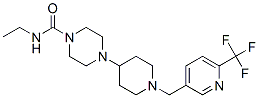 N-ETHYL-4-(1-([6-(TRIFLUOROMETHYL)PYRIDIN-3-YL]METHYL)PIPERIDIN-4-YL)PIPERAZINE-1-CARBOXAMIDE 结构式