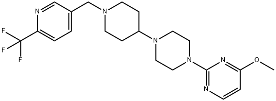 4-METHOXY-2-[4-(1-([6-(TRIFLUOROMETHYL)PYRIDIN-3-YL]METHYL)PIPERIDIN-4-YL)PIPERAZIN-1-YL]PYRIMIDINE 结构式