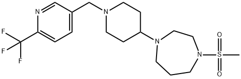 1-(METHYLSULFONYL)-4-(1-([6-(TRIFLUOROMETHYL)PYRIDIN-3-YL]METHYL)PIPERIDIN-4-YL)-1,4-DIAZEPANE 结构式