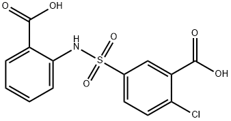 5-[[(2-carboxyphenyl)amino]sulphonyl]-2-chlorobenzoic acid  结构式