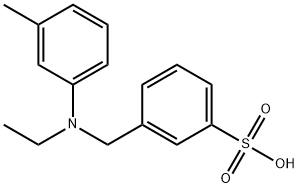 3-[[乙基-(3-甲基苯氨基)]甲基]-苯磺酸 结构式