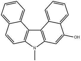 5-hydroxy-N-methyl-7H-dibenzo(c,g)carbazole 结构式