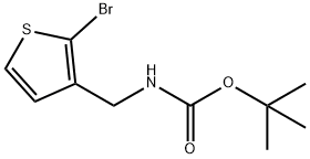 (2-溴噻吩-3-基)甲基氨基甲酸叔丁酯 结构式