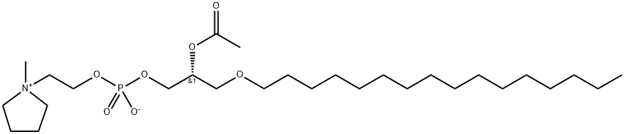 1-O-HEXADECYL-2-O-ACETYL-SN-GLYCERYL-3-PHOSPHORYL-N-METHYL-PYRROLIDINIUM ETHANOL 结构式