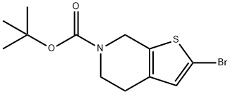 THIENO[2,3-C]PYRIDINE-6(5H)-CARBOXYLIC ACID, 2-BROMO-4,7-DIHYDRO-, 1,1-DIMETHYLETHYL ESTER 结构式