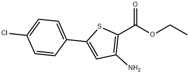 3-氨基-5-(4-氯苯基)噻吩-2-羧酸乙酯 结构式