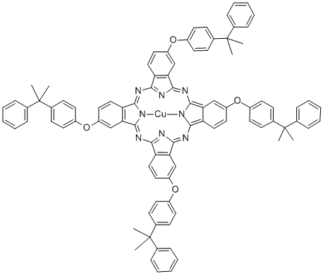 四(4-枯基苯氧基)酞菁铜(II) 结构式
