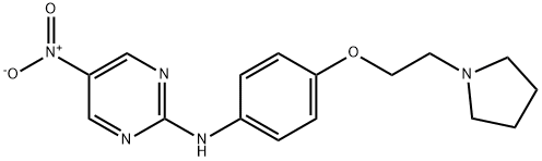 5-硝基-N-(4-(2-(吡咯烷-1-基)乙氧基)苯基)嘧啶-2-胺 结构式