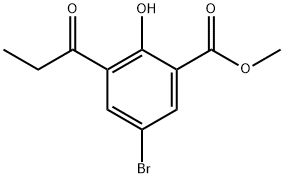 2-羟基-3-丙酰基-5-溴苯甲酸甲酯 结构式