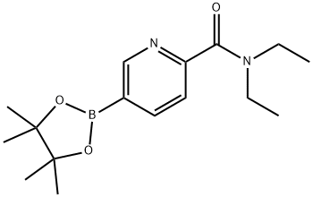 N,N-二乙基-5-(4,4,5,5-四甲基-1,3,2-二氧杂环戊硼烷-2-基)吡啶酰胺 结构式