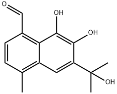 1-Naphthalenecarboxaldehyde,  7,8-dihydroxy-6-(1-hydroxy-1-methylethyl)-4-methyl- 结构式