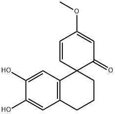 3,4-Dihydro-6,7-dihydroxy-4'-methoxyspiro[naphthalene-1(2H),1'-cyclohexane]-3',5'-dien-2'-one 结构式