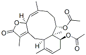 (3aS,4Z,8S,8aS,9S,12aR)-8,9-Bis(acetyloxy)-6,7,8,8a,9,10,12a,13-octahydro-1,5,8a,12-tetramethylbenzo[4,5]cyclodeca[1,2-b]furan-2(3aH)-one 结构式