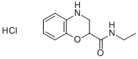 N-ETHYL-3,4-DIHYDRO-2H-1,4-BENZOXAZINE-2-CARBOXAMIDE HYDROCHLORIDE 结构式