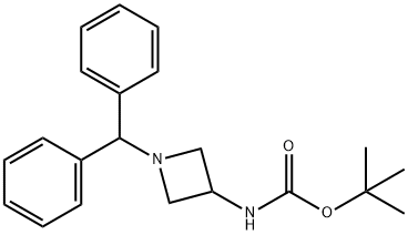 1-二苯甲基氮杂环丁烷-3-氨基甲酸叔丁酯 结构式