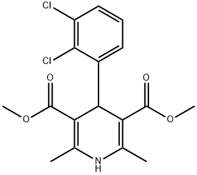 4-(2',3'-二氯苯基) -2,6-二甲基-1,4-二氢吡啶-3,5-二羧酸二甲酯 结构式