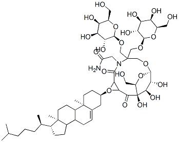 N-(tris((beta-galactopyranosyloxy)methyl)methyl)-N(alpha)-(4-(5-cholesten-3 beta-yloxy)succinyl)glycinamide 结构式