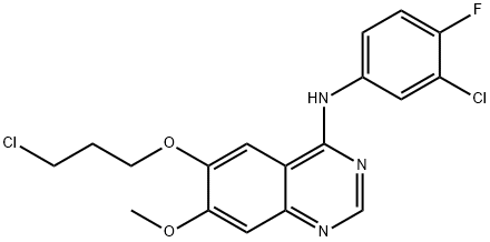 6-(3-氯丙氧基)-7-甲氧基-4-(3-氯-4氟苯胺)喹唑啉 结构式