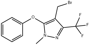 4-(Bromomethyl)-1-methyl-5-phenoxy-3-(trifluoromethyl)-1H-pyrazole 97% 结构式