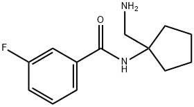 N-(1-(氨基甲基)环戊基)-3-氟苯甲酰胺 结构式