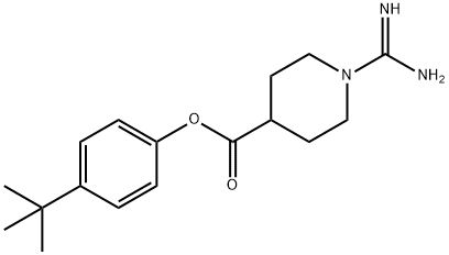 4-(1,1-二甲基乙基)苯基 1-(氨基亚氨基甲基)-4-哌啶甲酸酯 结构式