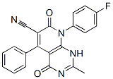 Pyrido[2,3-d]pyrimidine-6-carbonitrile,  8-(4-fluorophenyl)-1,4,7,8-tetrahydro-2-methyl-4,7-dioxo-5-phenyl-  (9CI) 结构式