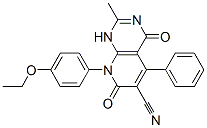 Pyrido[2,3-d]pyrimidine-6-carbonitrile,  8-(4-ethoxyphenyl)-1,4,7,8-tetrahydro-2-methyl-4,7-dioxo-5-phenyl-  (9CI) 结构式