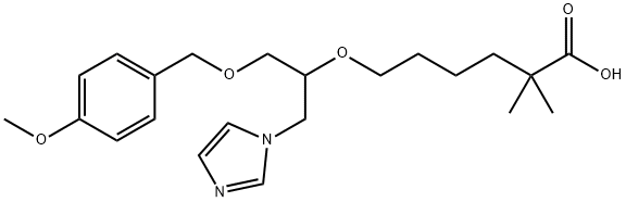 6-[2-(1H-Imidazol-1-yl)-1-[[(4-methoxyphenyl)methoxy]methyl]ethoxy]-2,2-dimethylhexanoic acid 结构式