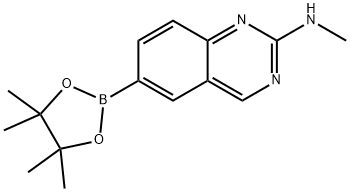 N-甲基-6-(4,4,5,5-四甲基-1,3,2-二氧硼戊环-2-基)喹唑啉-2-胺 结构式