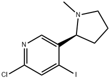 2-Chloro-4-iodo-5-[(2S)-1-Methyl-2-pyrrolidinyl]-pyridine 结构式