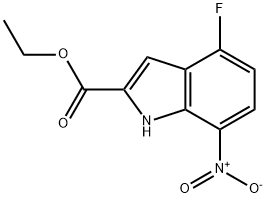 4-氟-7-硝基-吲哚-2-羧酸乙酯 结构式
