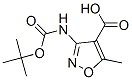 4-Isoxazolecarboxylic  acid,  3-[[(1,1-dimethylethoxy)carbonyl]amino]-5-methyl- 结构式