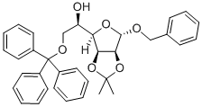 苄基2,3-O-异亚丙基-6-O-三苯甲基-Α-D-呋喃呋喃糖 结构式