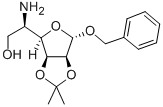 苄基5-氨基-5-脱氧-2,3-O-异亚丙基-Α-D-呋喃甘露糖苷 结构式