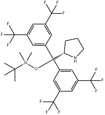 (2S)-2-[二[3,5-二(三氟甲基)苯基][[(叔丁基)二甲基硅烷基]氧基]甲基]吡咯烷 结构式